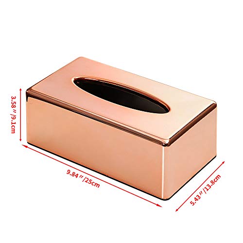 ORZ Rectangle Facial Tissue Box Cover Container ORZ Rectangle Facial Tissue Field Cowl Container for Kitchen Rest room Self-importance Counter tops Serviette Tissue Holder- Rose Gold.