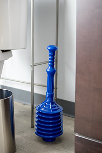 Professional Bellows Accordion Toilet Plunger Skilled Bellows Accordion Bathroom Plunger, Excessive Strain Thrust Plunge Removes Heavy Obligation Clogs From Clogged Toilet Bogs, All Goal Industrial Energy Plungers For Any Loos, Blue.