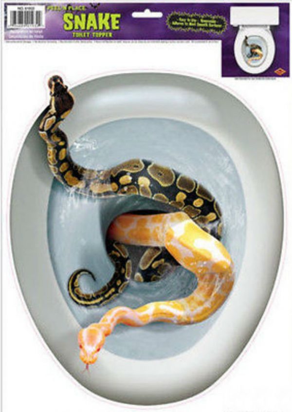 Toilet Bowl SEAT Decoration Snakes Cling Bathroom lid Decal Sticker Halloween Newest