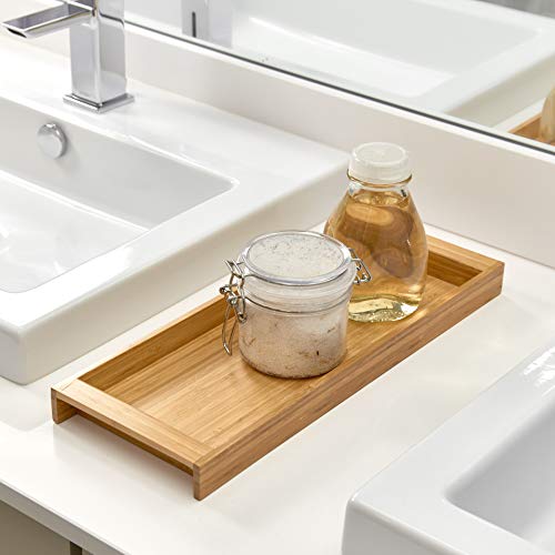 iDesign Formbu Wood Toilet Tank Top Storage, Tray Wooden Organizer for Tissues iDesign Formbu Wooden Rest room Tank Prime Storage Tray Wood Organizer for Tissues, Candles, Cleaning soap, Hand Towels, Rest room Paper, Pure Bamboo.