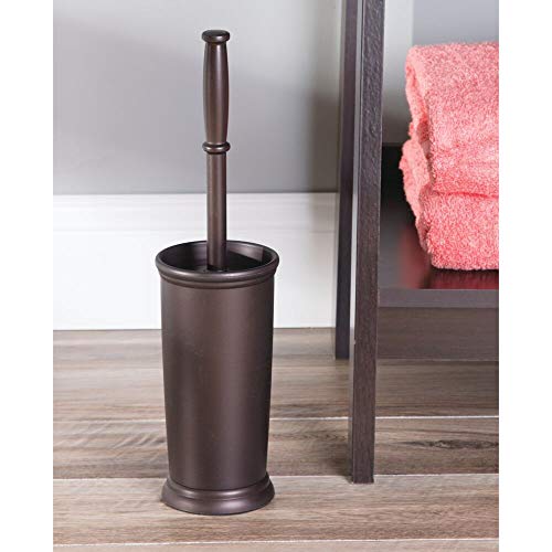 mDesign Modern, Compact Plastic Toilet Bowl Brush and Plunger Combo Set mDesign Fashionable Compact Plastic Bathroom Bowl Brush and Plunger Combo Set with for Rest room Storage and Group - Sturdy, Heavy Obligation, Deep Cleansing - Bronze.