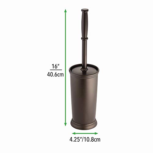 mDesign Modern, Compact Plastic Toilet Bowl Brush and Plunger Combo Set mDesign Fashionable Compact Plastic Bathroom Bowl Brush and Plunger Combo Set with for Rest room Storage and Group - Sturdy, Heavy Obligation, Deep Cleansing - Bronze.