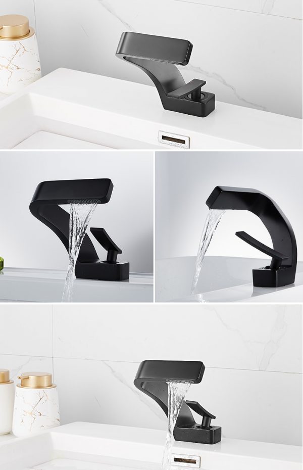 Single Hole Water Tap Bathroom Deck Mounted Basin Faucet