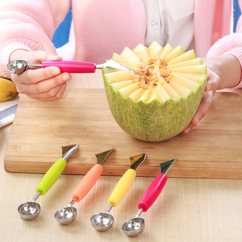 Fruit Platter Carving Knife Slicer Tools Fruit Platter Carving Knife Melon Spoon Ice Cream Scoop Watermelon Kitchen Equipment Slicer Instruments Meals Cutter Gadget Units 
