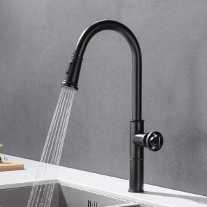Faucets Retro Industrial Style Matte Black Brass Crane Bathroom