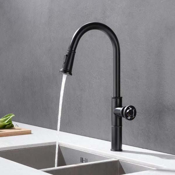 Faucets Retro Industrial Style Matte Black Brass Crane Bathroom Kitchen Taps Retro Industrial Fashion Matte Black Brass Crane Toilet Taps Sizzling and Chilly Water Mixer Faucet