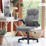 Office Leather Executive Chair Flip-Up Arms and Lumbar