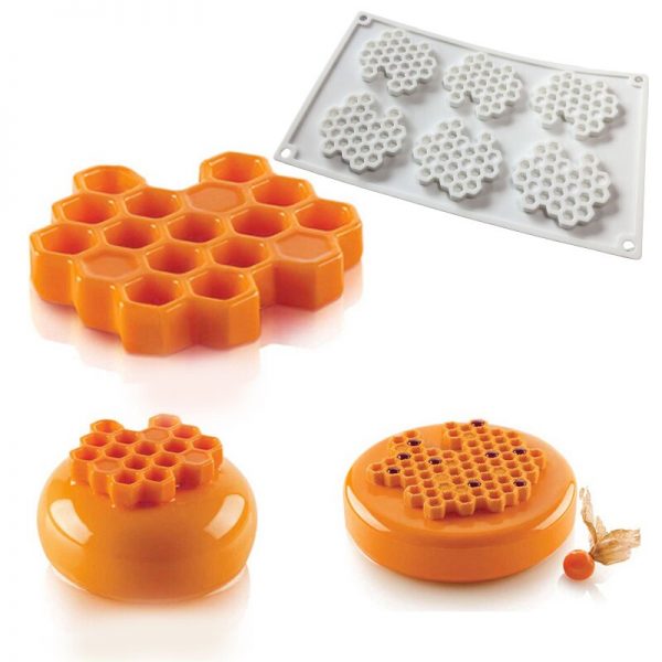 Silicone Cupcake and Fondant Molds for Cake Decorating: Perfect for use in the kitchen Silicone Fondant and Cake Molds for Dessert Decorating: Includes Honeycomb and Cupcake Shapes for Mousse, Pastry and Baking.